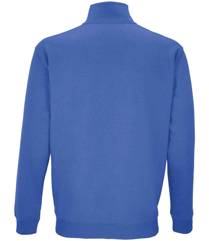 SOL'S Unisex Conrad 1/4 Zip Sweatshirt in Royal Blue, back view