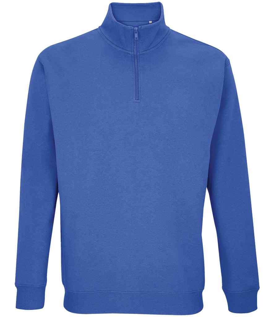 SOL'S Unisex Conrad 1/4 Zip Sweatshirt in Royal Blue, front view