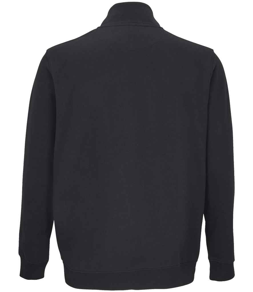 SOL'S Unisex Cooper Full Zip Sweat Jacket in Black, back view