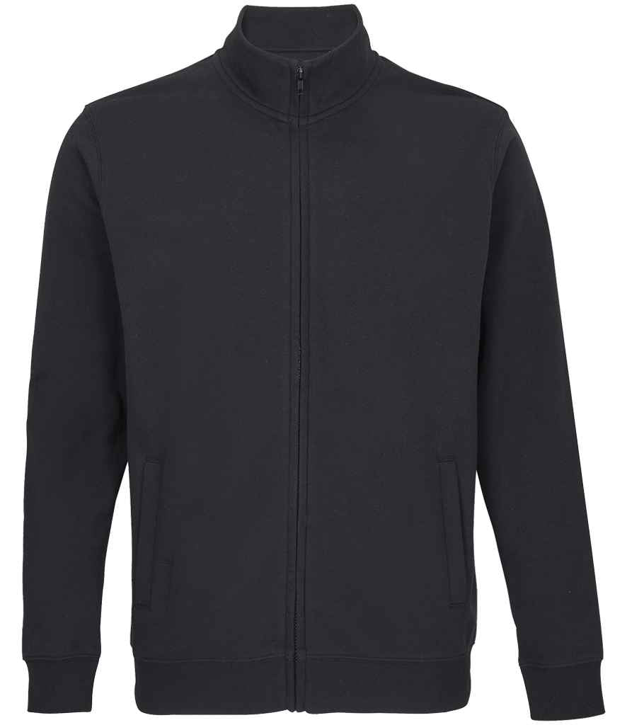 SOL'S Unisex Cooper Full Zip Sweat Jacket in Black, front view