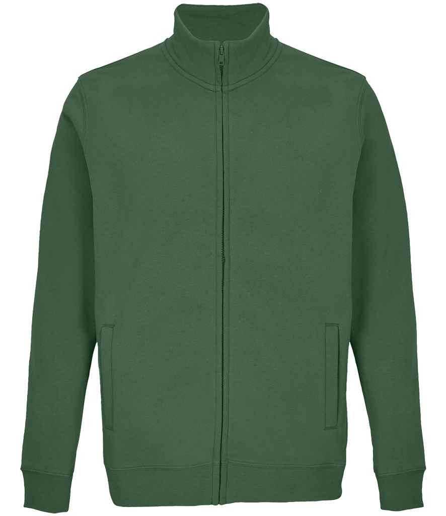 SOL'S Unisex Cooper Full Zip Sweat Jacket in Bottle Green, front view