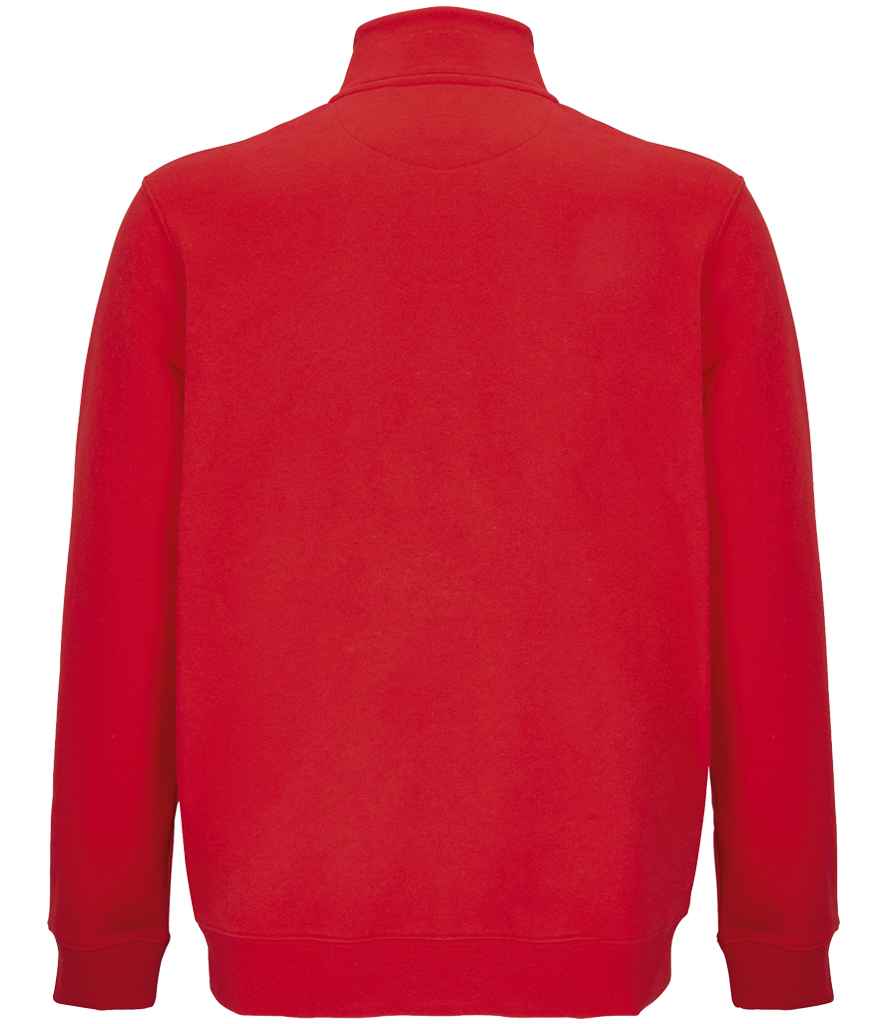 SOL'S Unisex Cooper Full Zip Sweat Jacket in Bright Red, back view