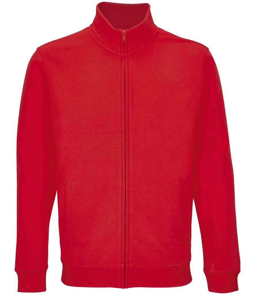 SOL'S Unisex Cooper Full Zip Sweat Jacket in Bright Red, front view