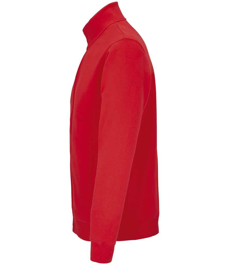 SOL'S Unisex Cooper Full Zip Sweat Jacket in Bright Red, side view