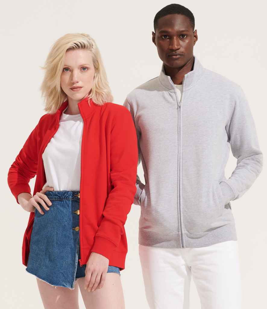 SOL'S Unisex Cooper Full Zip Sweat Jacket in Bright Red