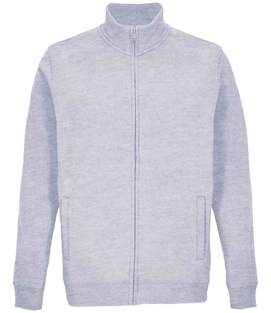 SOL'S Unisex Cooper Full Zip Sweat Jacket in Grey Marl, front view