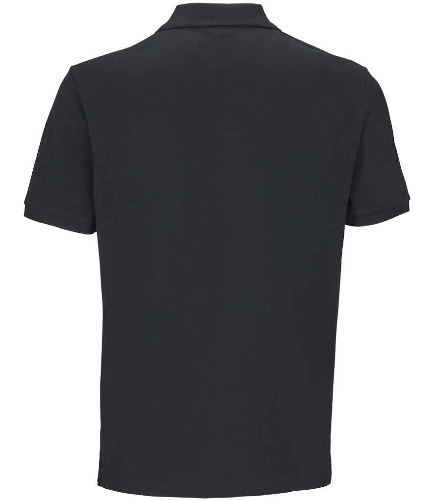 SOL'S Unisex Pegase Piqué Polo Shirt in Black, back view