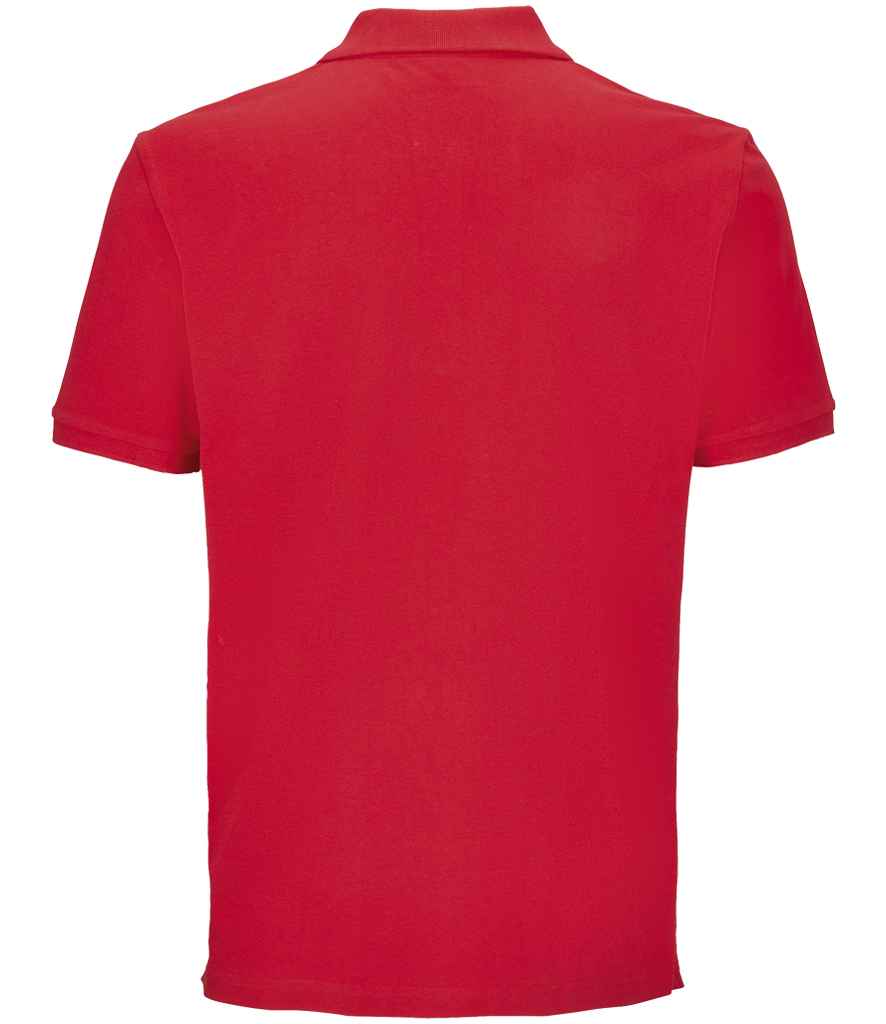 SOL'S Unisex Pegase Piqué Polo Shirt in Bright Red, back view
