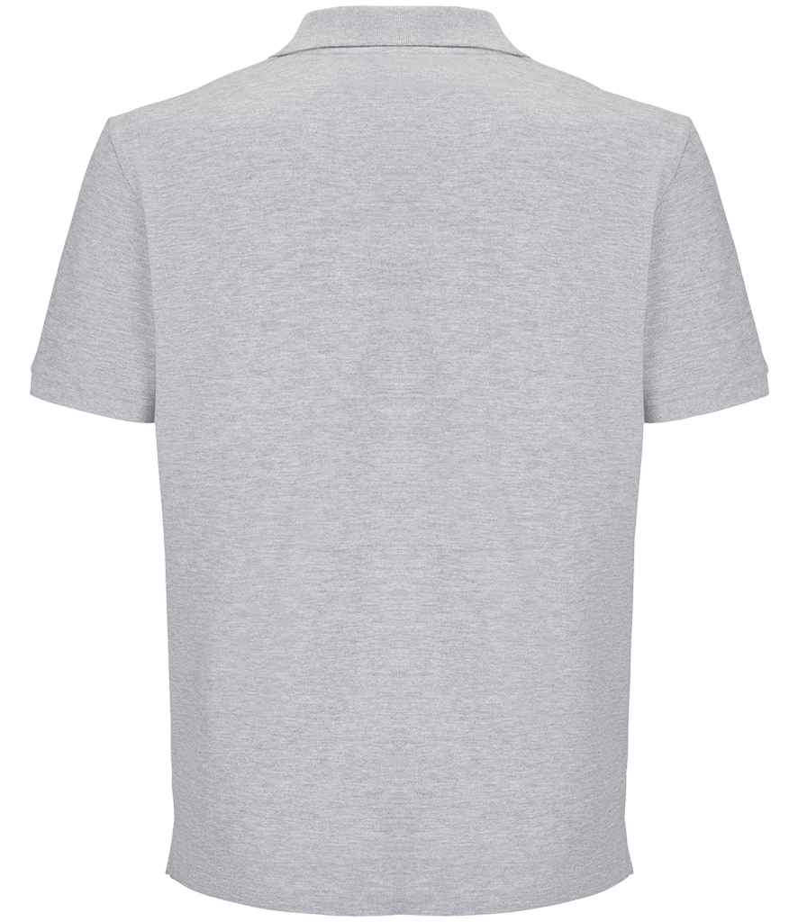 SOL'S Unisex Pegase Piqué Polo Shirt in Grey Marl, back view