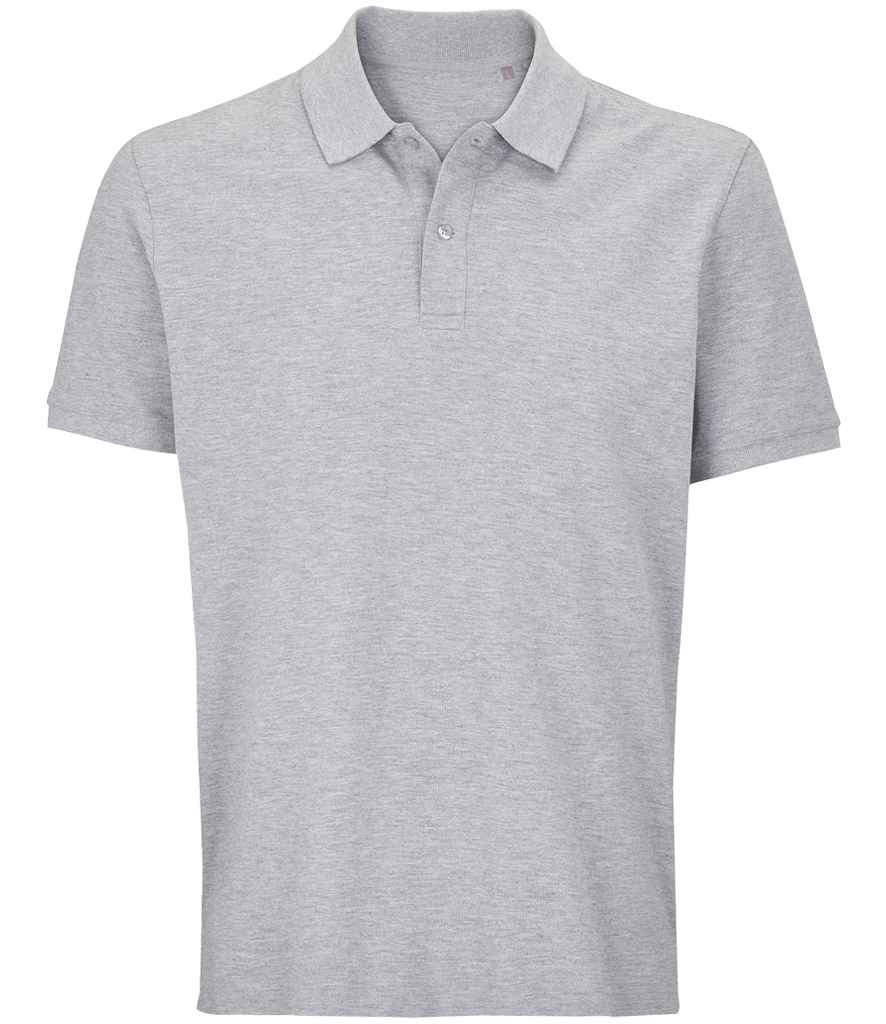 SOL'S Unisex Pegase Piqué Polo Shirt in Grey Marl, front view