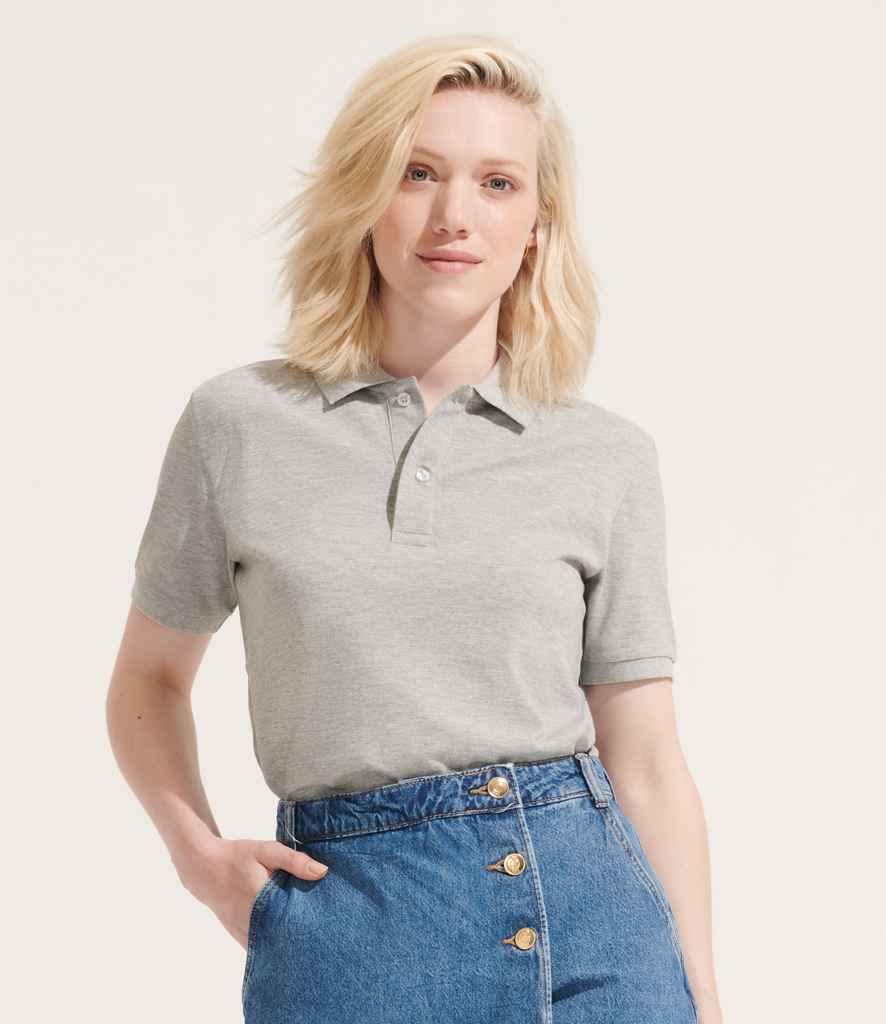 SOL'S Unisex Pegase Piqué Polo Shirt in Grey Marl