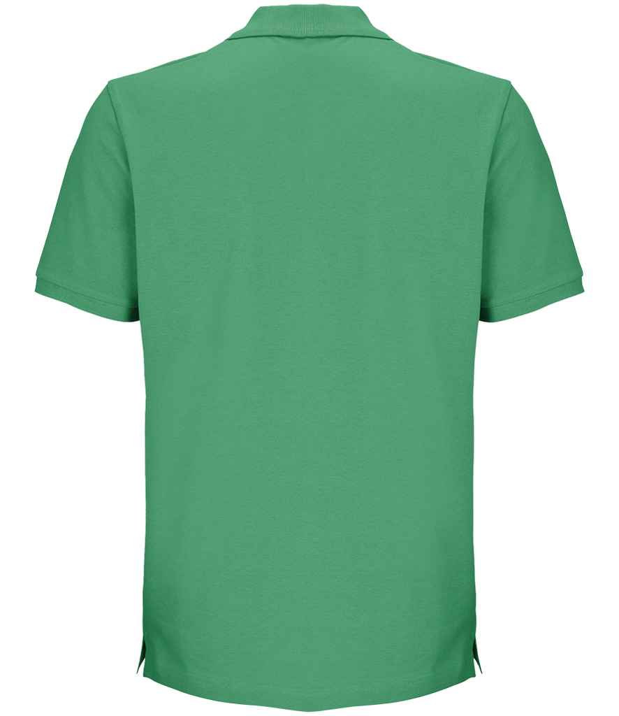 SOL'S Unisex Pegase Piqué Polo Shirt in Spring Green, back view