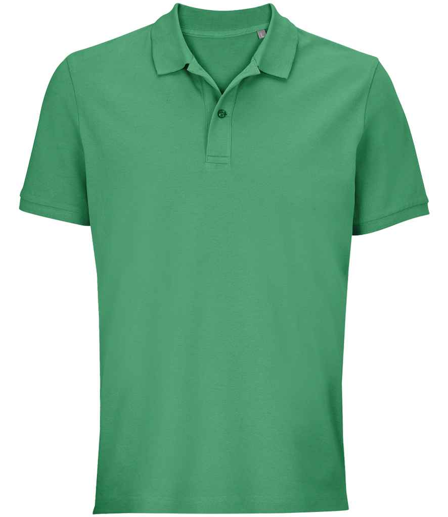 SOL'S Unisex Pegase Piqué Polo Shirt in Spring Green, front view