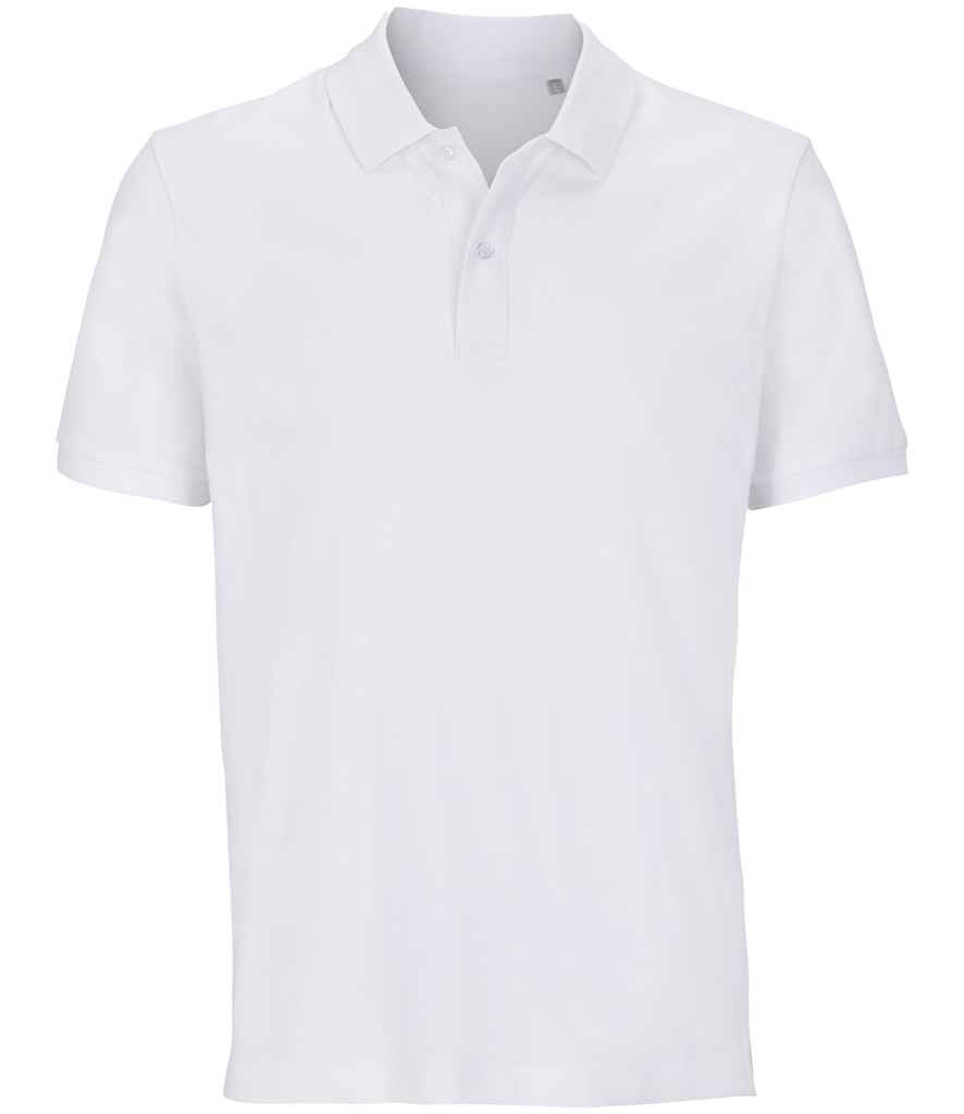 SOL'S Unisex Pegase Piqué Polo Shirt in White, front view