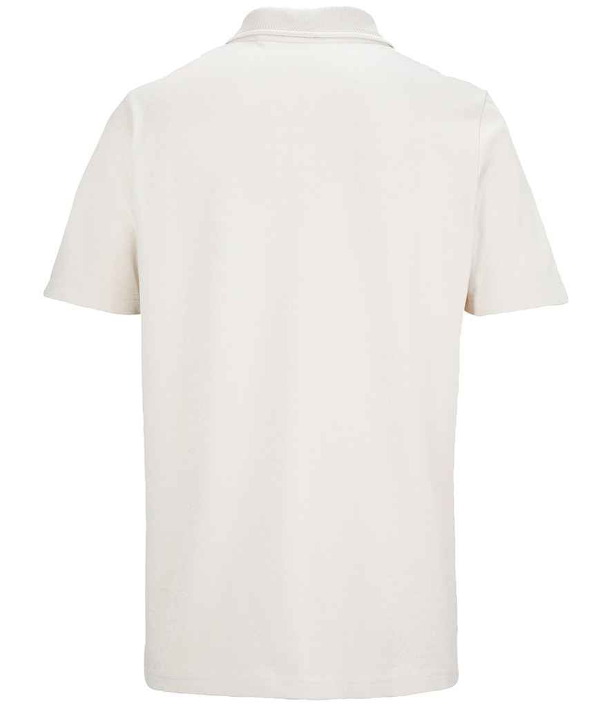 NEOBLU Unisex Orel Piqué Polo Shirt in Dusty Beige, back view