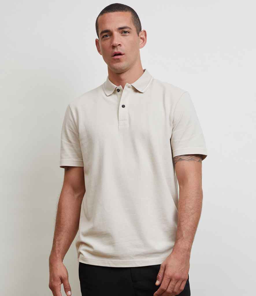 NEOBLU Unisex Orel Piqué Polo Shirt in Dusty Beige