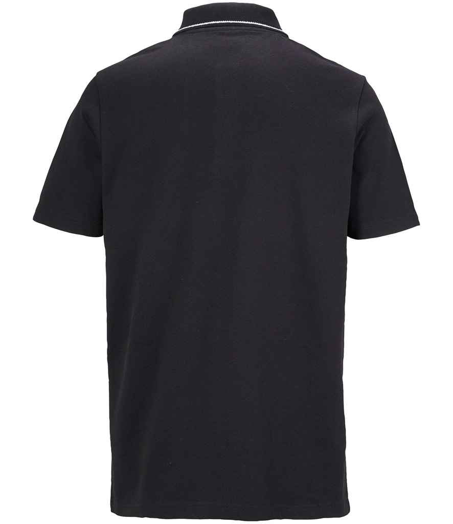 NEOBLU Unisex Orel Piqué Polo Shirt in Deep Black, back view