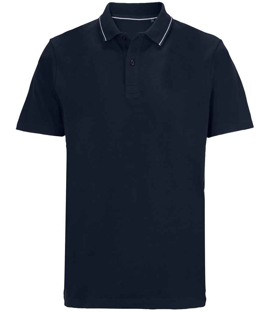 NEOBLU Unisex Orel Piqué Polo Shirt in Night Blue, front view