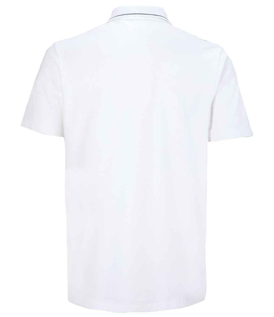 NEOBLU Unisex Orel Piqué Polo Shirt in Optic White, back view