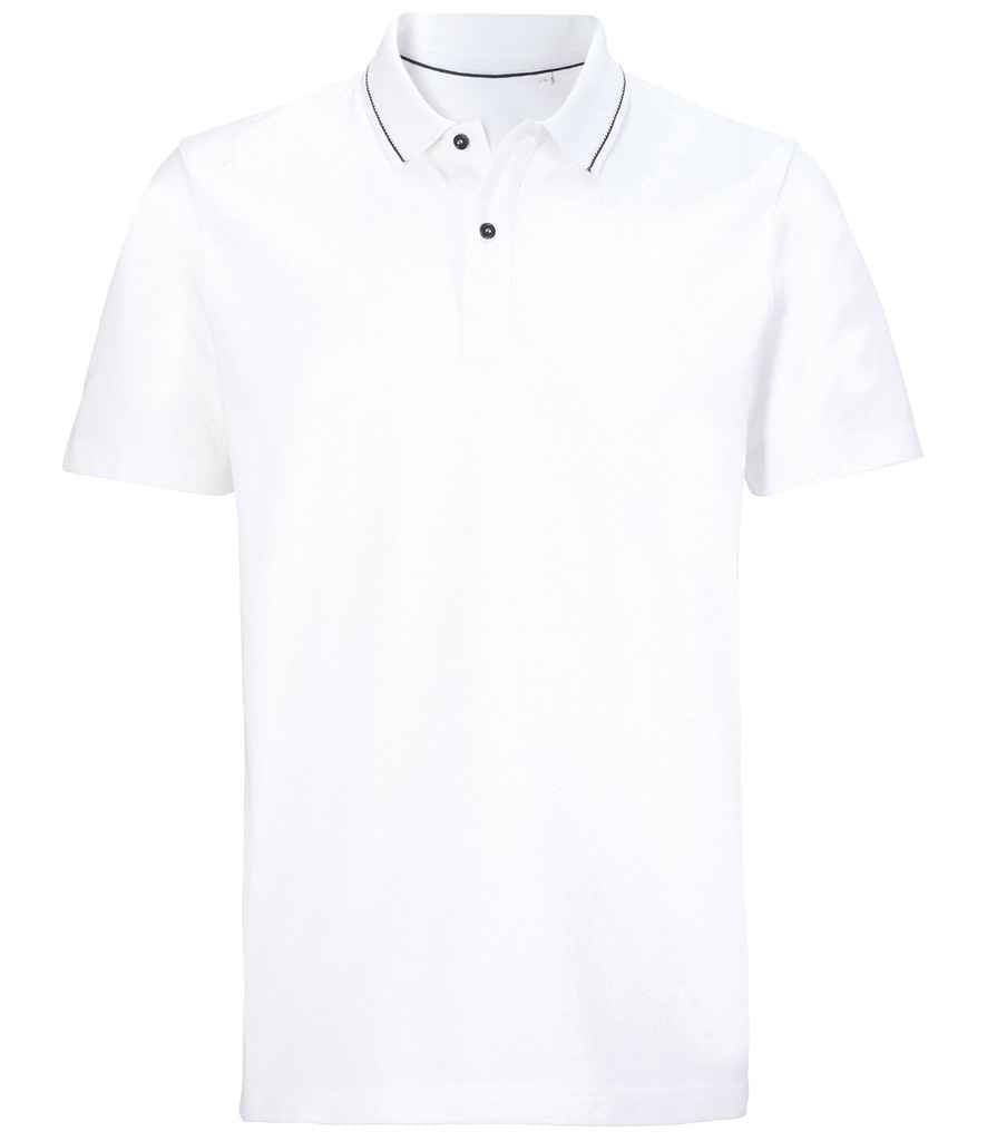 NEOBLU Unisex Orel Piqué Polo Shirt in Optic White, front view