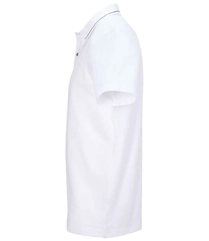 NEOBLU Unisex Orel Piqué Polo Shirt in Optic White, side view