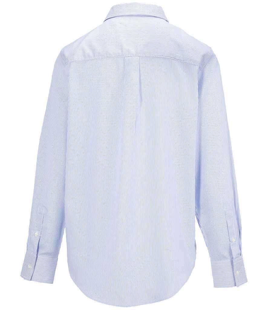 NEOBLU Baptiste Striped Long Sleeve Shirt in Blue Stripe, back view