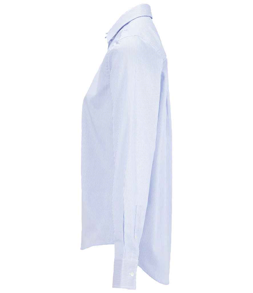 NEOBLU Ladies Baptiste Striped Long Sleeve Shirt in Blue Stripe, side view