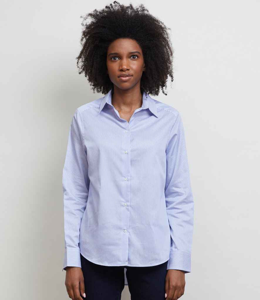 NEOBLU Ladies Baptiste Striped Long Sleeve Shirt in Blue Stripe