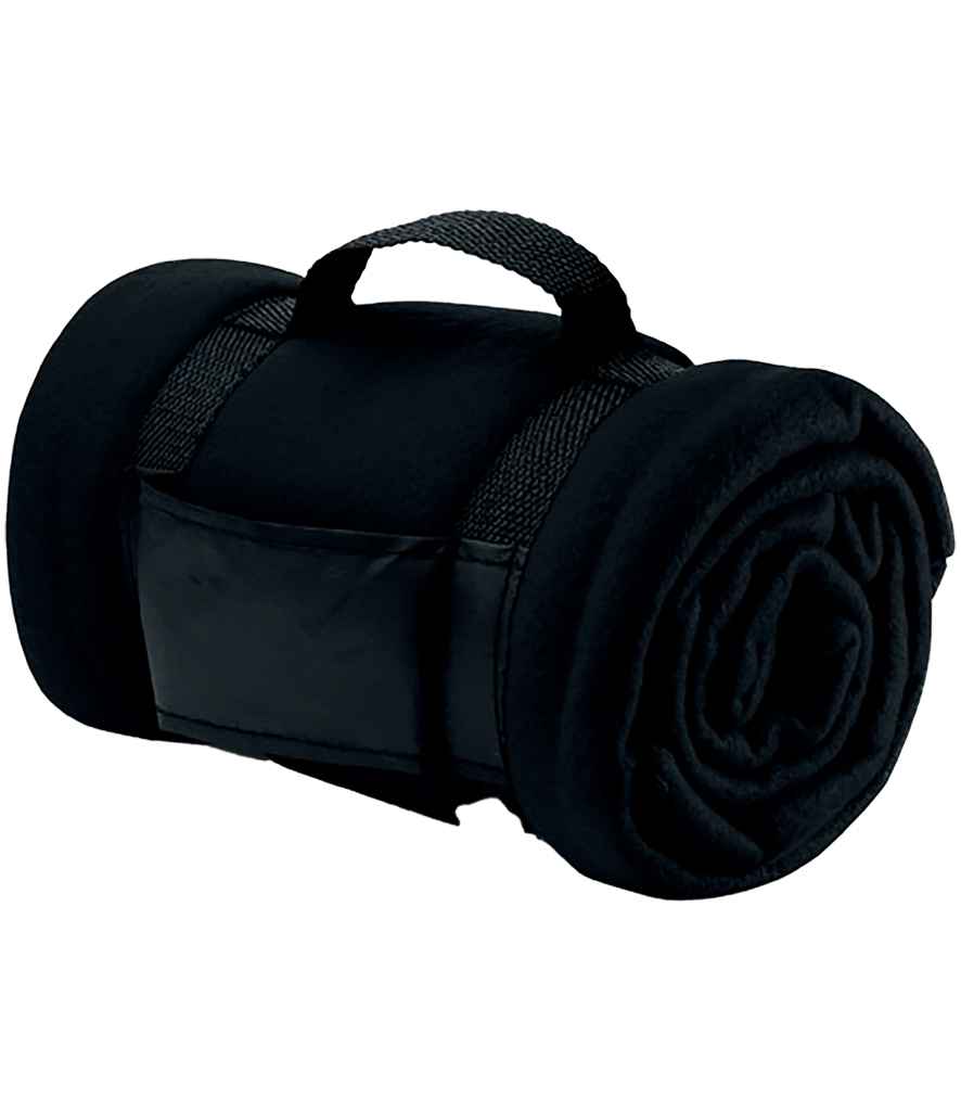 SOL'S Stavenger Plaid Fleece Blanket in Black, front view