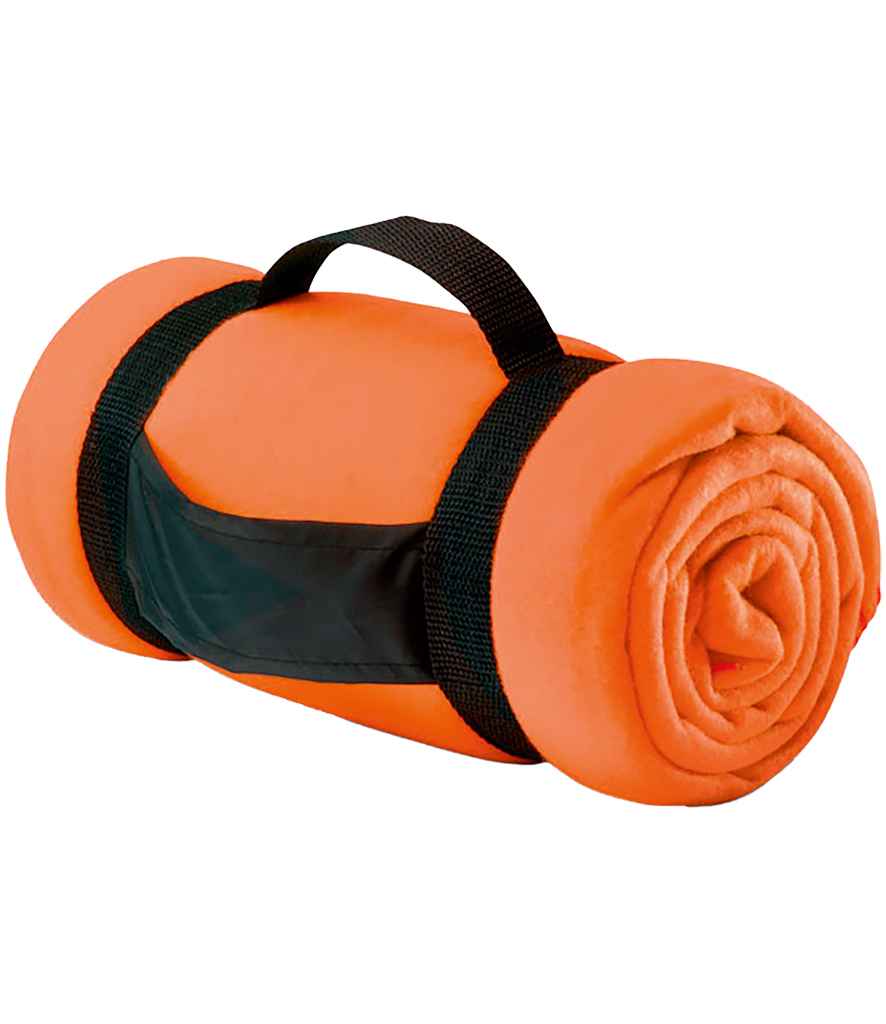 SOL'S Stavenger Plaid Fleece Blanket in Bright Orange, front view