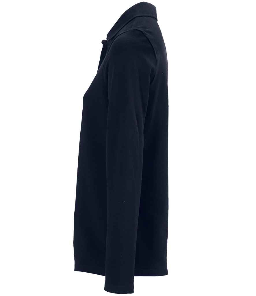 NEOBLU Ladies Owen Long Sleeve Piqué Polo Shirt in Night Blue, side view