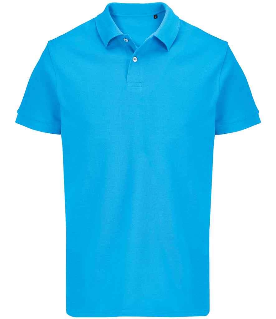 SOL'S Unisex Pacific Twin Piqué Polo Shirt in Aqua, front view