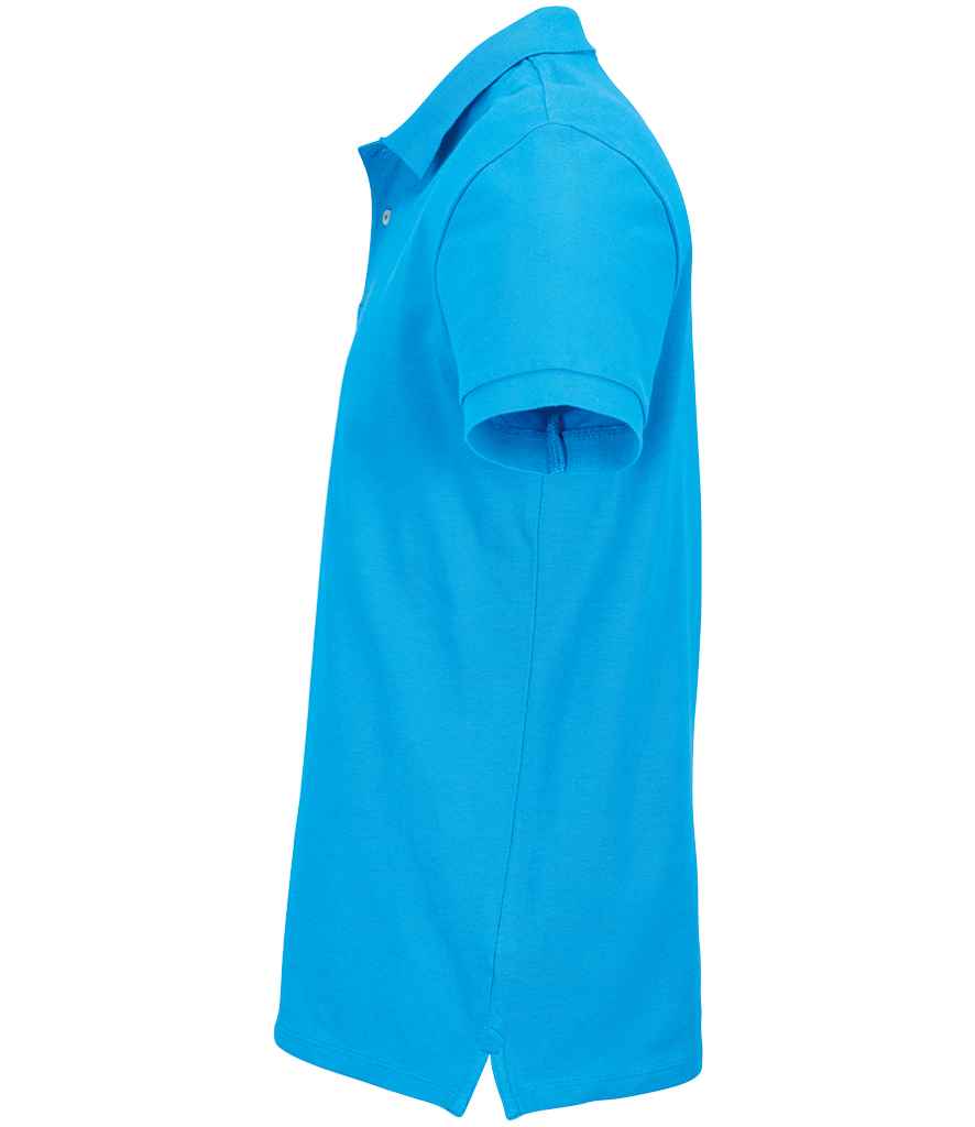 SOL'S Unisex Pacific Twin Piqué Polo Shirt in Aqua, side view