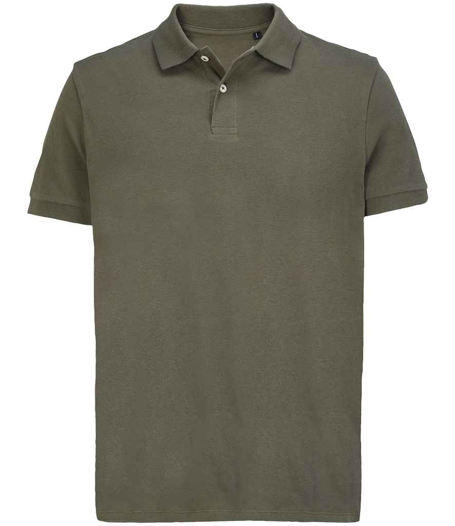 SOL'S Unisex Pacific Twin Piqué Polo Shirt in Army, front view