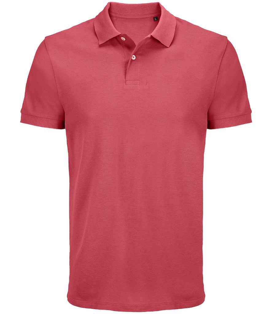 SOL'S Unisex Pacific Twin Piqué Polo Shirt in Folk Pink, front view