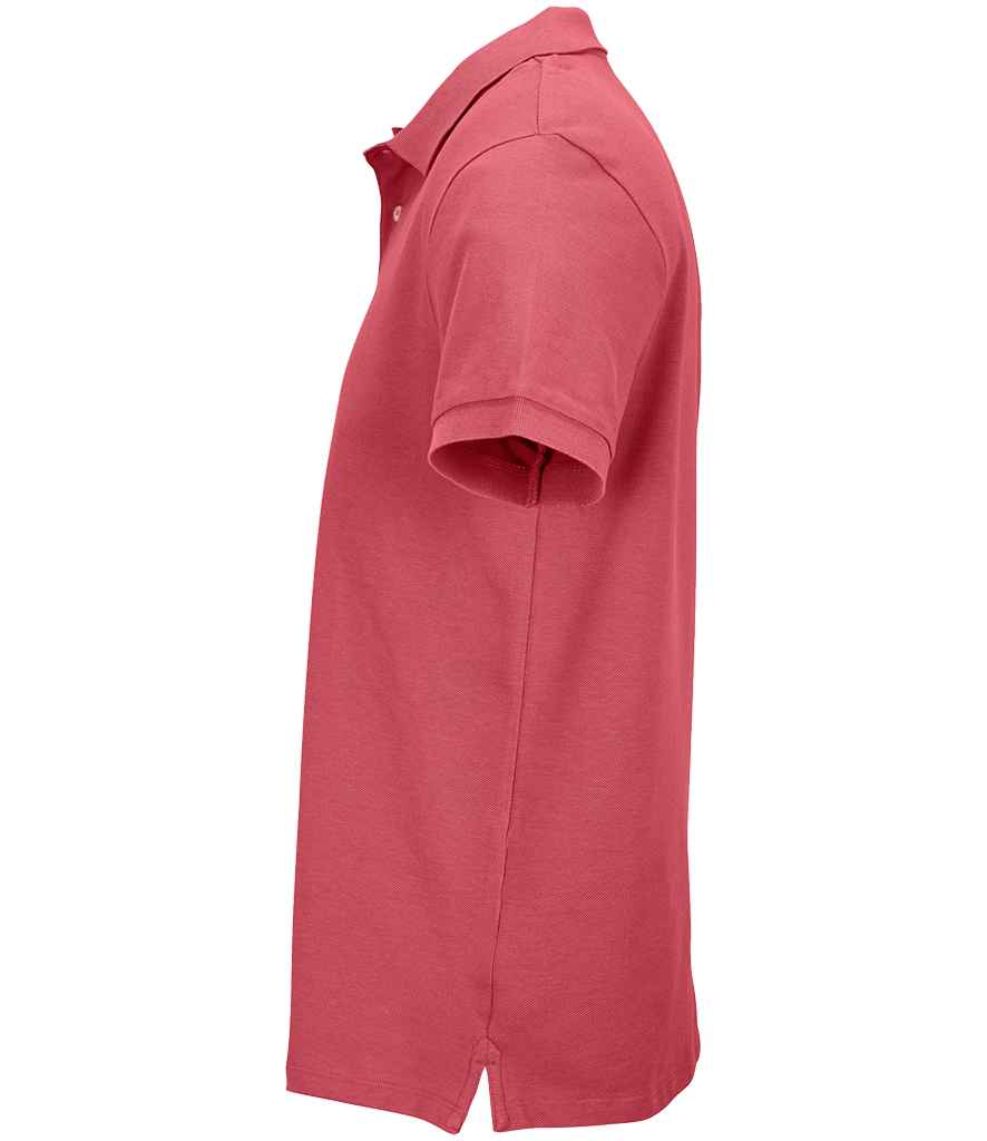 SOL'S Unisex Pacific Twin Piqué Polo Shirt in Folk Pink, side view