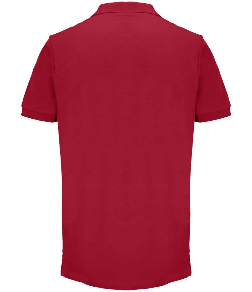 SOL'S Unisex Pacific Twin Piqué Polo Shirt in Folk Red, back view