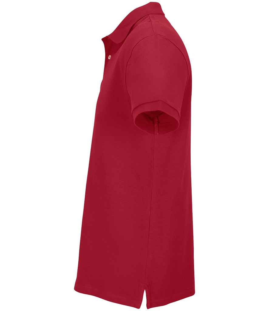 SOL'S Unisex Pacific Twin Piqué Polo Shirt in Folk Red, side view