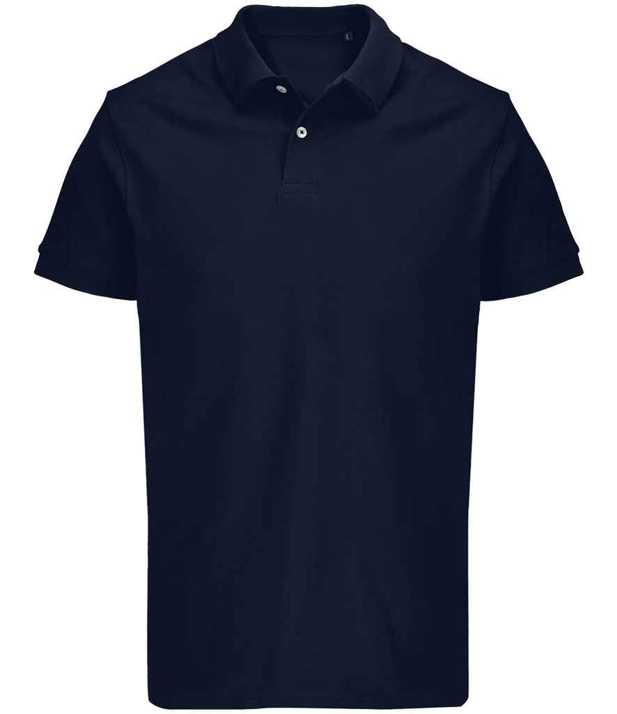 SOL'S Unisex Pacific Twin Piqué Polo Shirt in French Navy, front view