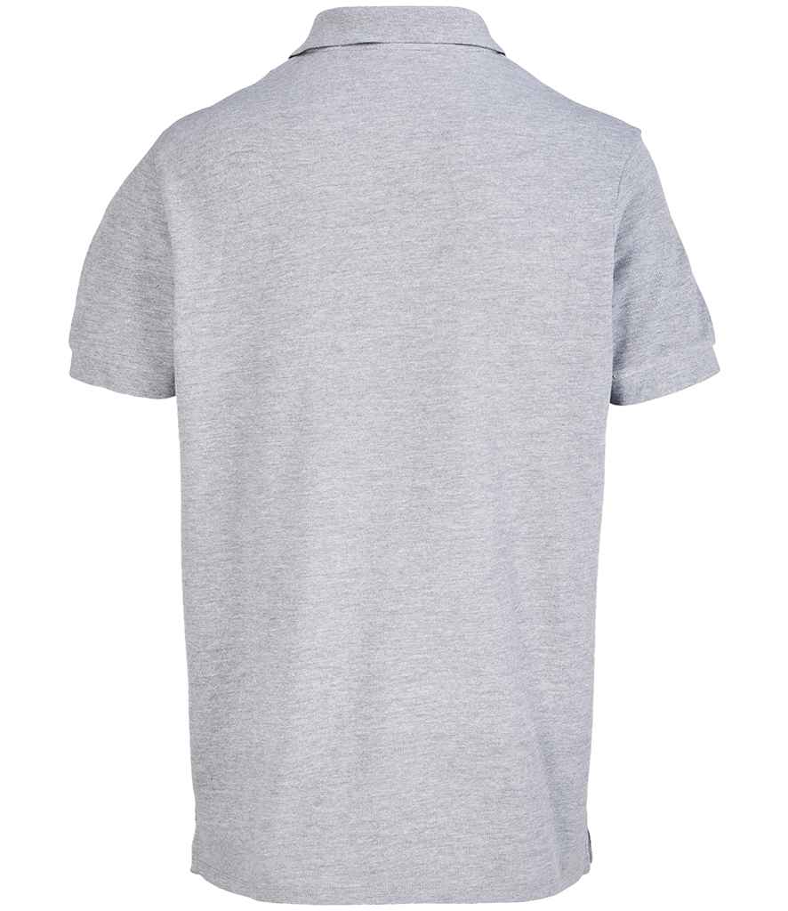 SOL'S Unisex Pacific Twin Piqué Polo Shirt in Grey Marl, back view