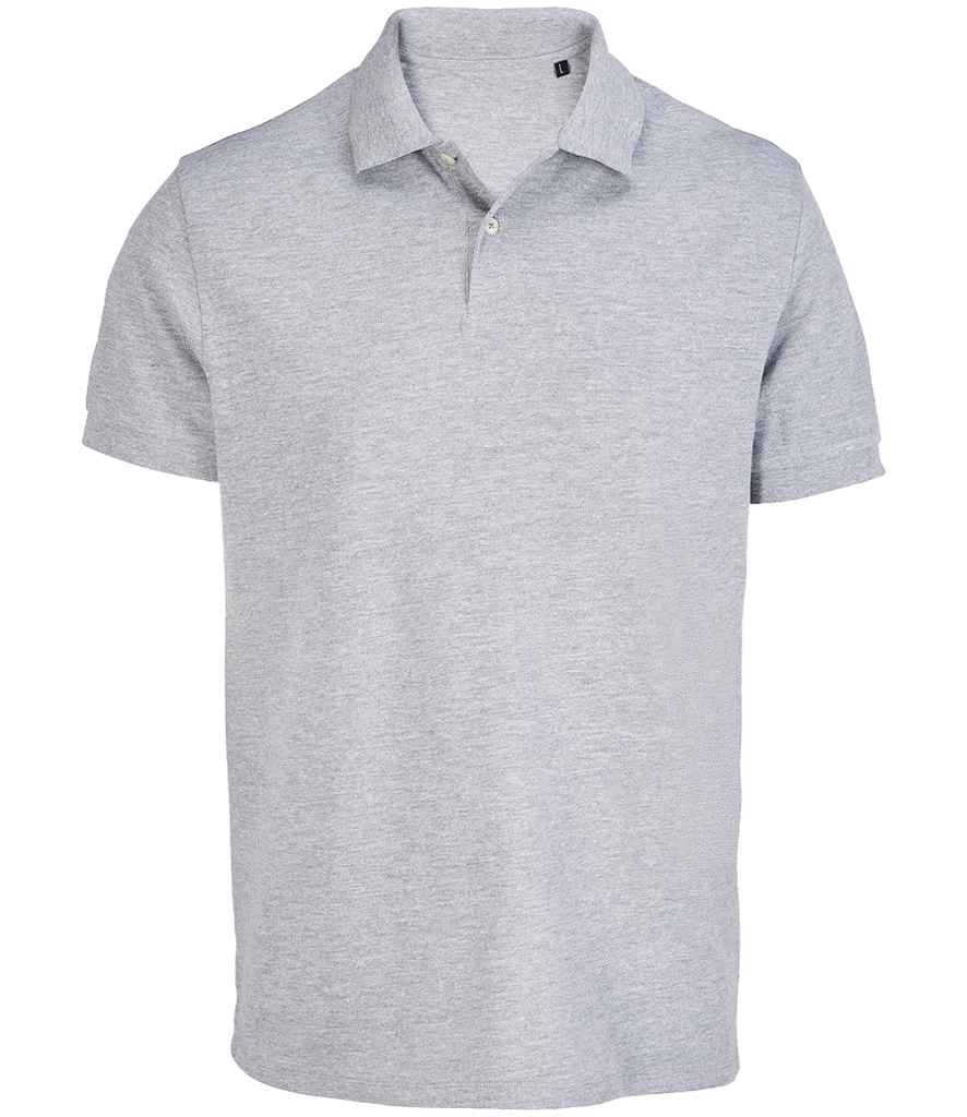 SOL'S Unisex Pacific Twin Piqué Polo Shirt in Grey Marl, front view