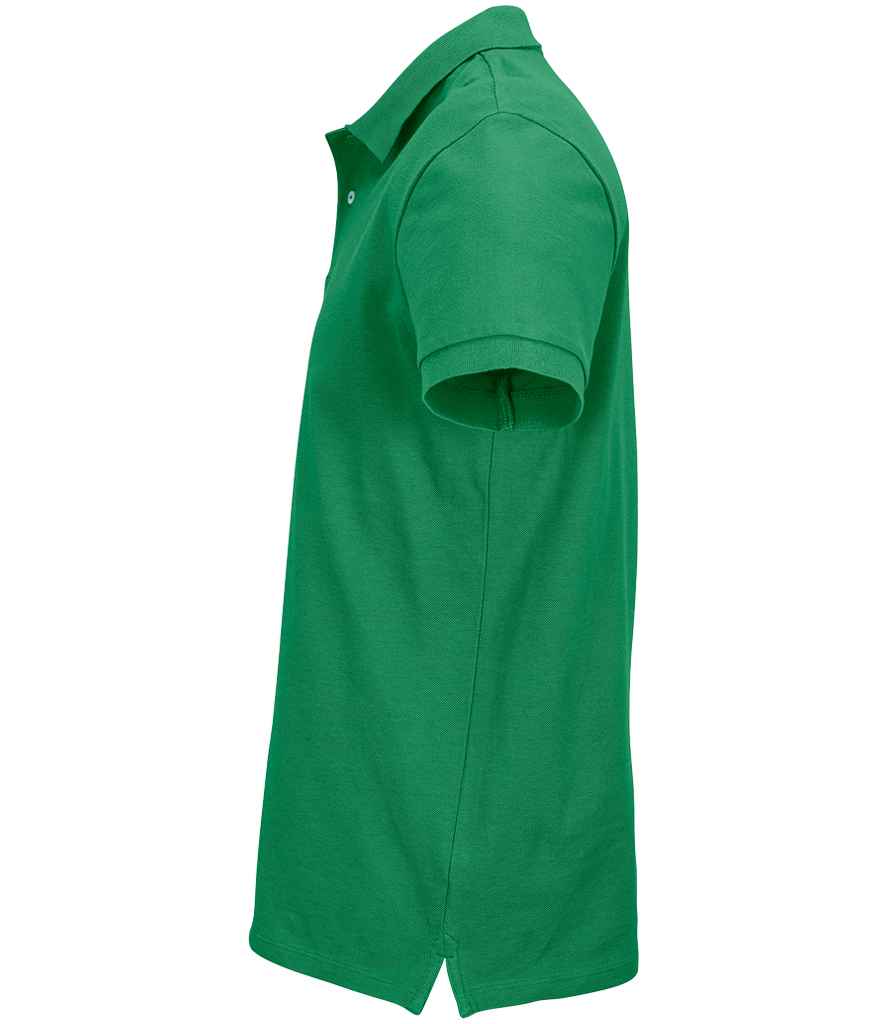 SOL'S Unisex Pacific Twin Piqué Polo Shirt in Kelly Green, side view