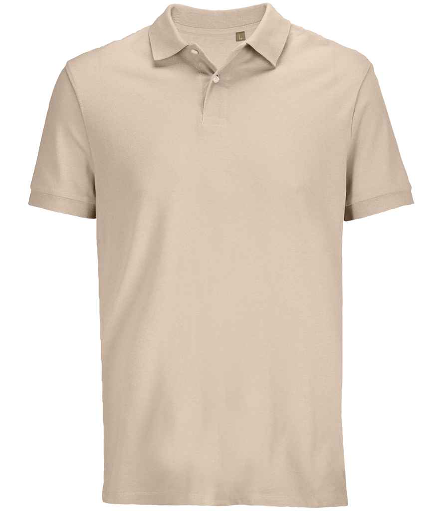 SOL'S Unisex Pacific Twin Piqué Polo Shirt in Linen, front view