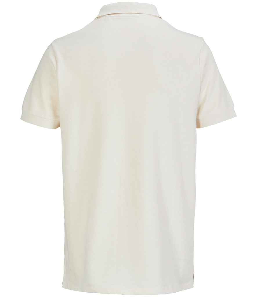 SOL'S Unisex Pacific Twin Piqué Polo Shirt in Natural, back view