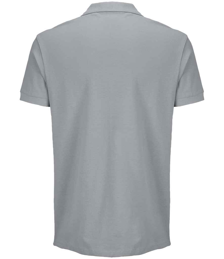SOL'S Unisex Pacific Twin Piqué Polo Shirt in Pure Grey, back view