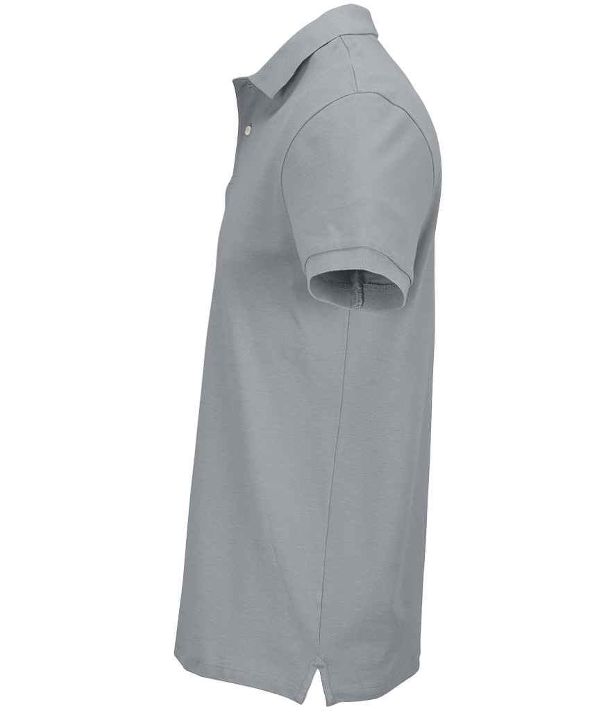 SOL'S Unisex Pacific Twin Piqué Polo Shirt in Pure Grey, side view