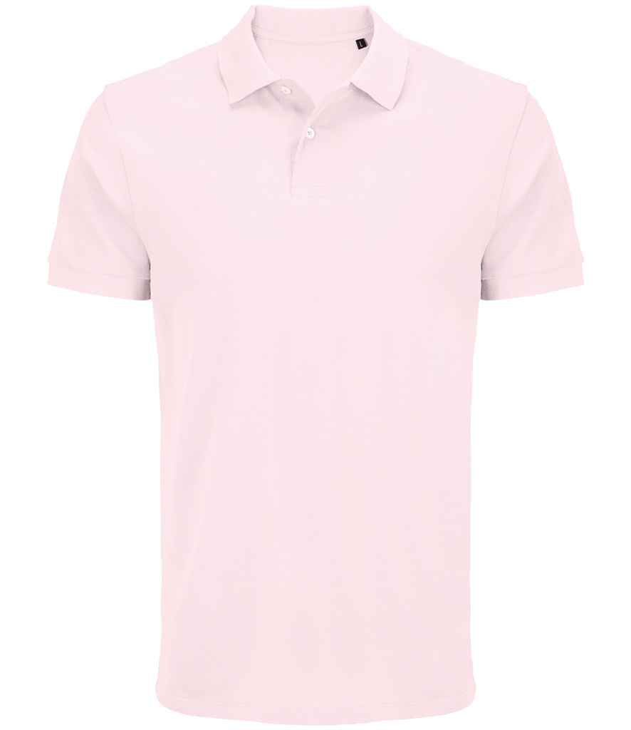 SOL'S Unisex Pacific Twin Piqué Polo Shirt in Pale Pink, front view