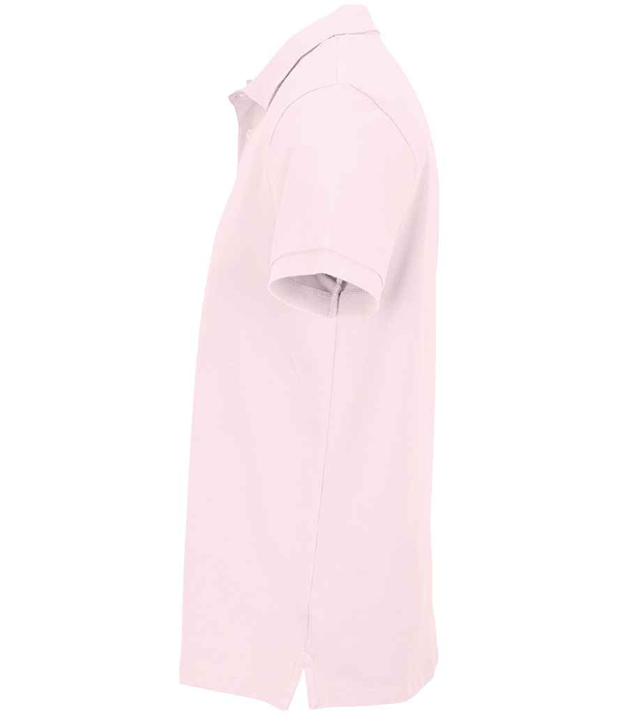 SOL'S Unisex Pacific Twin Piqué Polo Shirt in Pale Pink, side view