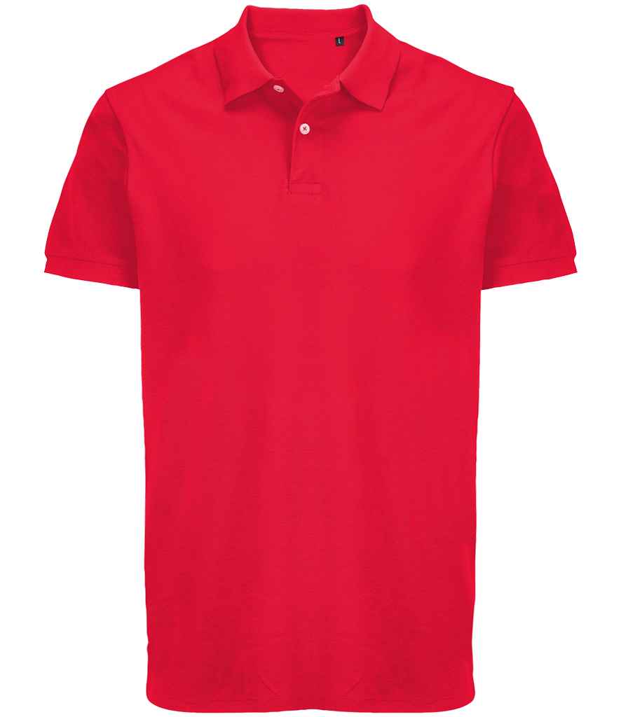 SOL'S Unisex Pacific Twin Piqué Polo Shirt in Red, front view