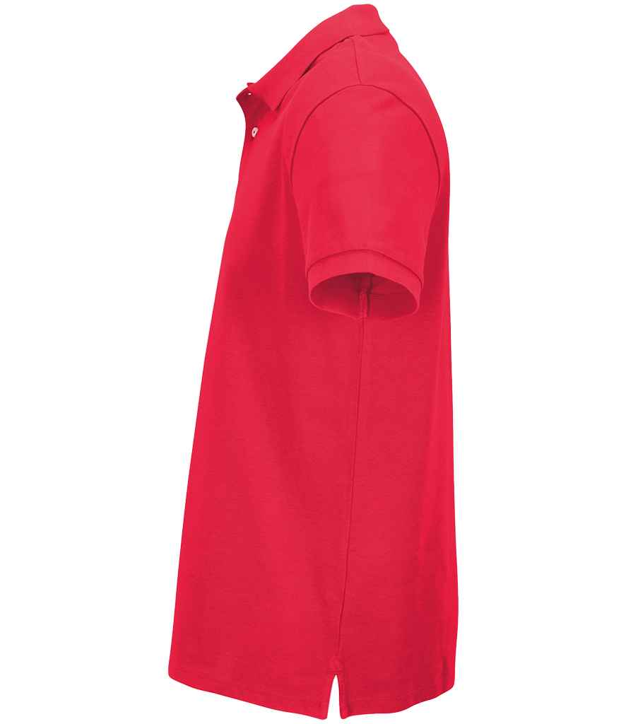 SOL'S Unisex Pacific Twin Piqué Polo Shirt in Red, side view